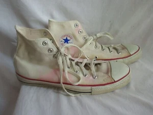 Vintage Men's Shoes Sneaker Chuck Taylor 1980's Hi Tops Canvas MADE IN USA sz 13 - Picture 1 of 13