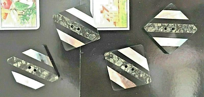  4 - HANDMADE SHELL BUTTONS - 1" SQUARE - BEAUTIFUL! - Image 1 of 3