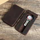 Genuine Leather Men Single Watch Slip-Case Storage Organizer Display Holder Box
