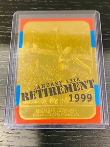 1997 Fleer Premier 23K Gold Michael Jordan January 13th Rookie Retirement Card - Picture 1 of 2