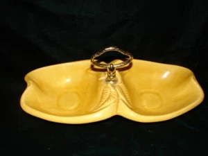 vintage California Art Pottery Divided Dish Art Deco Design - Picture 1 of 3