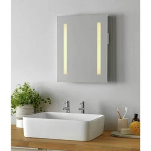 LED Mirror With Shaver Socket 50 x 40 cm Rectangle Bathroom Wall Mounted - Picture 1 of 9