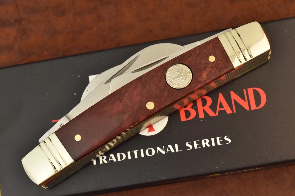 BOKER TREE BRAND PREMIUM 4 BLADED CONGRESS KNIFE NICE SMOOTH CHESTNUT BONE - Image 1 of 4