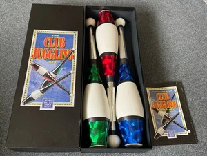 Retro The Club Juggling Kit Batons Red Blue Green - Picture 1 of 6