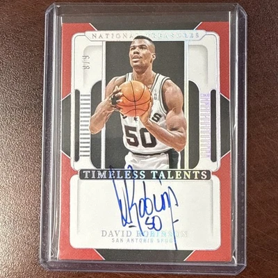 2025 National Treasures David Robinson Timeless Talent Auto International Red /8 - Image 1 of 3