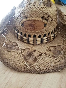 Cabo San Lucas México Hecho a Mano Sombrero Recuerdo Mujer Mediano Vaquero Paja - Imagen 1 de 11