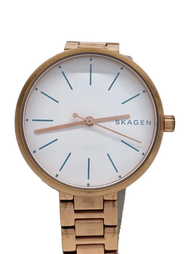 Женские кварцевые часы SKAGEN SKW2595 белое золото нержавеющая сталь отличное состояние ЯПОНИЯ - Изображение 1 из 4