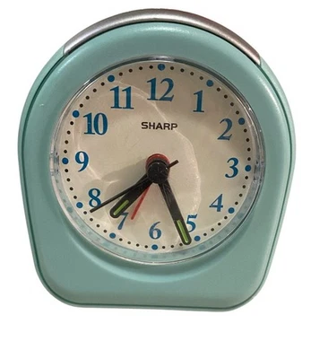 Vintage Sharp Quartz Analog Alarm Clock With Snooze & Light Feature Turquoise - Image 1 of 4