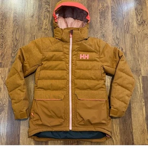 Helly Hansen Girls Leah Down Ski Jacket Rust Size 16 Snowboard Winter Coat - Picture 1 of 14