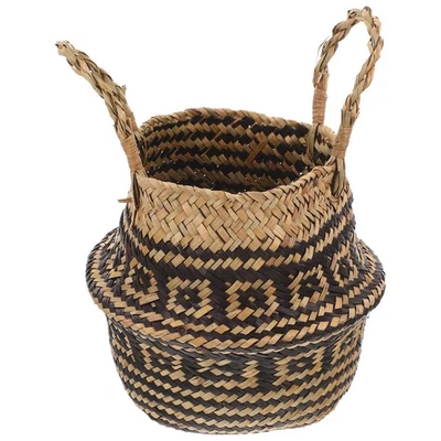  Handgeflochtener Korb Übertopf Dekorativer Blumenkorb Outdoor -Korb - Bild 1 von 4