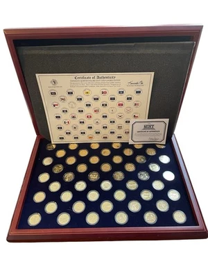 The Morgan Mint Statehood Quarter Dollars 24kt Gold Layered 1999-2008 With COA  - Image 1 of 3