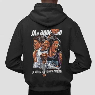 Ja Morant 连帽衫 篮球 明星 图案 颚 下落 大满贯扣篮 街头服饰 — 第 1/4 张图片