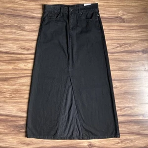 Lucky Brand Denim Skirt Womens 10 Black Maxi Dark Wash Jean NEW - Picture 1 of 11