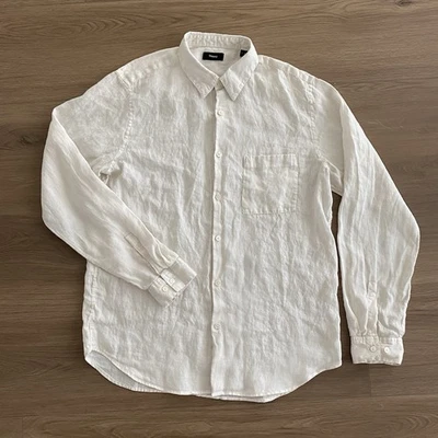 Theory Irving 100% Linen Cream Color Button Down Shirt Men's size L - Image 1 of 4