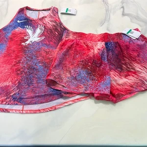 Nike Running Set Team USA Olympics Eagle Logo Tank Top & Shorts Athletic Outfit - Picture 1 of 7