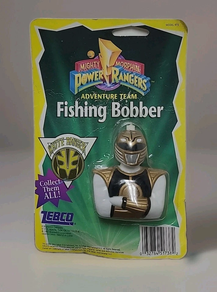 De colección Zebco Mighty Morphin Power Ranger Equipo de Aventura Pesca Bobber White Ranger Foto 1 de 4