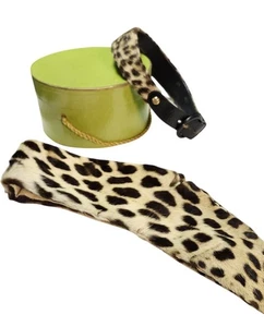 Cuello/cinturón estampado leopardo Mark Cross años 50 caja original vintage - Imagen 1 de 19