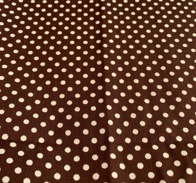 Brown Polka Dot Cotton Fabric 1/4 yard 44" for Sewing Crafts Quilting - Image 1 of 4