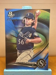 2022 Bowman Platinum Michael Morales #TOP-23 Blue Parallel #d 6/150 Mariners ⚾️ - Picture 1 of 11