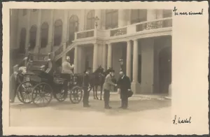 Cartolina fotografica vintage imperatore Francesco Giuseppe I castello Schoenbrunn - Foto 1 di 2