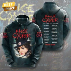 Alice Cooper 2025 Tour Too Close For Comfort Unisex 3D Hoodie - Picture 1 of 2