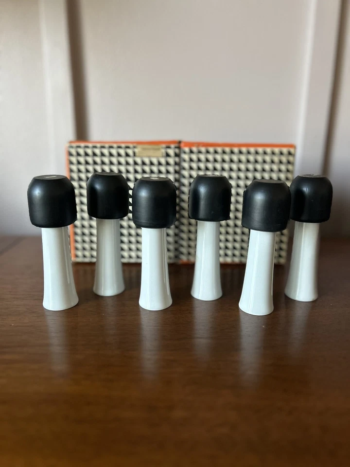 RARE Set Of 6 Mid Century LAGARDO TACKETT For Schmid Lotus Liqueur Cups In Box - Image 1 of 4