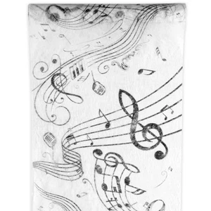 (2,59 €/m) Tischläufer Musik Notenschlüssel 30cm x 5m Dekostoff Tischband Vlies - Bild 1 von 2