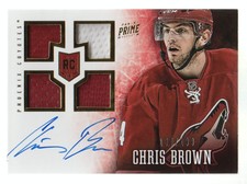 2013-14 Panini Prime Hockey #188 Chris Brown RC Auto Jersey 130/199