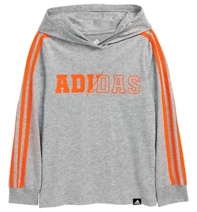 Adidas Boys Kids' Long Sleeves Linear 3-Stripe Logo Hoodie Shirt MRSP $25 NEW - Picture 1 of 4