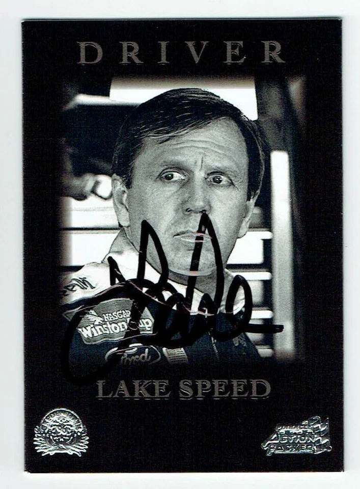 Tarjeta NASCAR Lake Speed #42 firmada con autógrafo automático 1996 Pinnacle llena de acción Foto 1 de 1