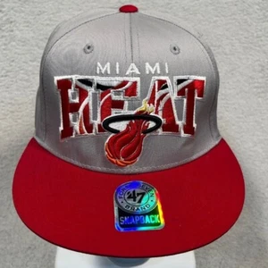 47 Brand Miami Heat Snapback Hat NBA Basketball Cap One Size Hardwood Classics - Picture 1 of 8