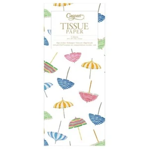 Beach Umbrellas Caspari Tissue Wrapping Paper 4 sheets 50x75cm - Picture 1 of 1