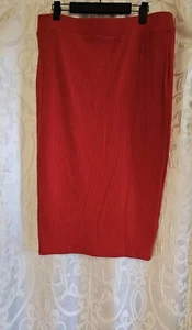 Bar III Women's Red Ribbed Pencil Skirt Stretch, Elastic Waist Size XL NWOT - Picture 1 of 7