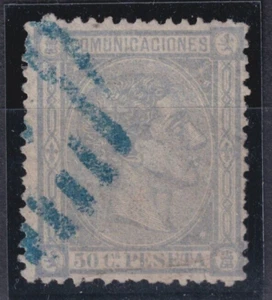 1875 - España - Alfonso XII - Edifil 168 - Matasello Rombo Azul Raro - Picture 1 of 2