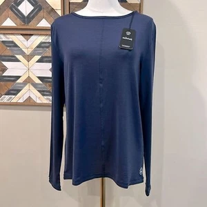 Allbirds Natural Flow Studio Long Sleeve Tee Top Merino Blend True Navy XS NWT - Picture 1 of 9