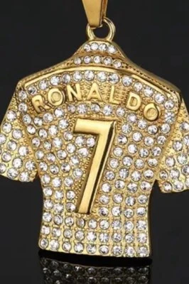 Collar de cadena colgante CR7 RONALDO Jersey Nº 7 en caja de regalo 🎄 dorado Foto 1 de 4