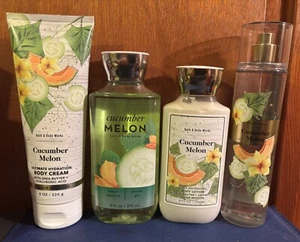 Bath & Body Works CUCUMBER MELON 4 Pc Set - Body Wash, Mist, Cream, Lotion - NEW - Picture 1 of 2