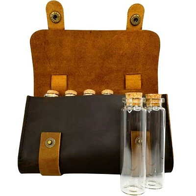 Ruck & River Leather Spice Holder Kit w/ 6 Jars Travel Spices Pouch Camp Cooking - Image 1 of 4