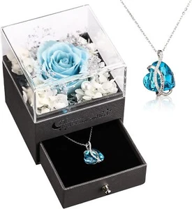 Women Gifts Ideas for Mothers Day, Preserved Forever Rose Gift with Necklace ... - Picture 1 of 1
