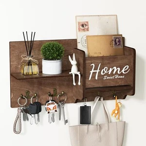 Wall Mounted Key Holder Organizer with Storage DIY Assembling Decorative Wall... - Picture 1 of 6