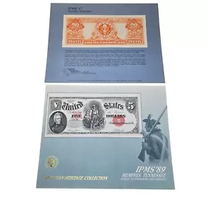 IPMS 1987 1989 Souvenir Engraving $20 Dollar Certificate $5 Note Series 1907 BEP - Picture 1 of 8