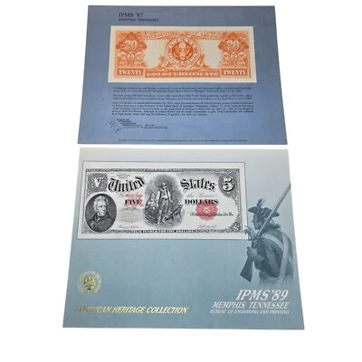 IPMS 1987 1989 Souvenir Engraving $20 Dollar Certificate $5 Note Series 1907 BEP - Image 1 of 4