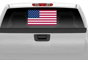 2 (Quant 2) 12" USA AMERICAN FLAG Window Decal Stickers for Pick Up Truck or SUV - Picture 1 of 1