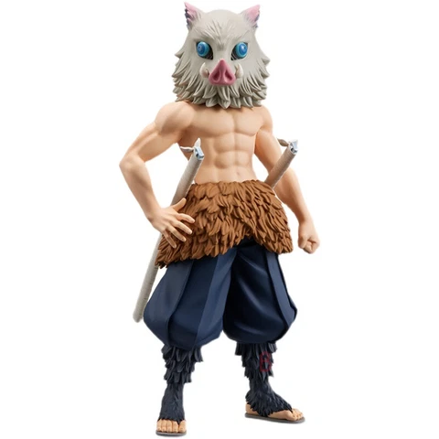 Anime Demon Slayer Hashibira Inosuke Figure 24CM Pighead Model Toy Ornament Gift Cover