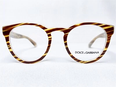 NOVA armação de óculos feminina listrada mel Dolce & Gabbana DG3251 3052 49/21~140 - Imagem 1 de 4