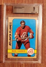 1972 O-Pee-Chee #4 Ron Harris Atlanta Flames Vintage Hockey Card BVG 9 MINT POP1