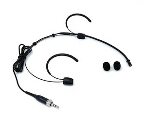 Black Headset Mic Headworn Microphone for Sennheiser Wireless Bodypacks - Picture 1 of 6
