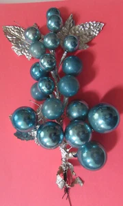 OLD VINTAGE MERCURY GLASS CHRISTMAS FLORAL DECORATION~9 1/2 in hi~19 GLOBES~AQ19 - Picture 1 of 9