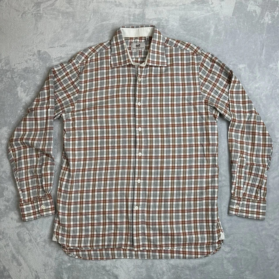 Hickey Freeman Multi-Color Flannel Plaid Shirt 100% Cotton Mens Size Large L - Image 1 of 4