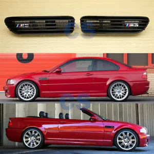 For BMW 3 Series E46 M3 2001-2006 2D M3 Side Vent Fender Air Cover Shiny Black - Foto 1 di 6